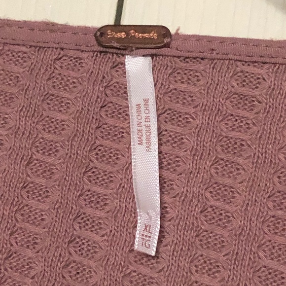 Free People Pink Wide Sleeve Crop Sweater Top - Picture 7 of 8